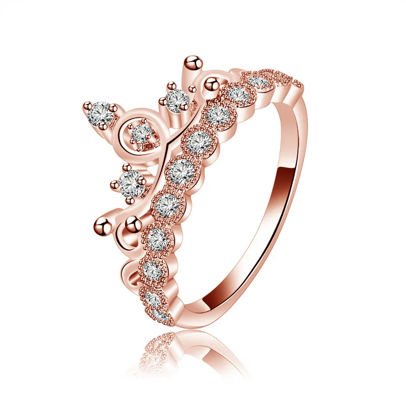 Crown Rings For Women Birthday Gift Trendy Rose Gold ...