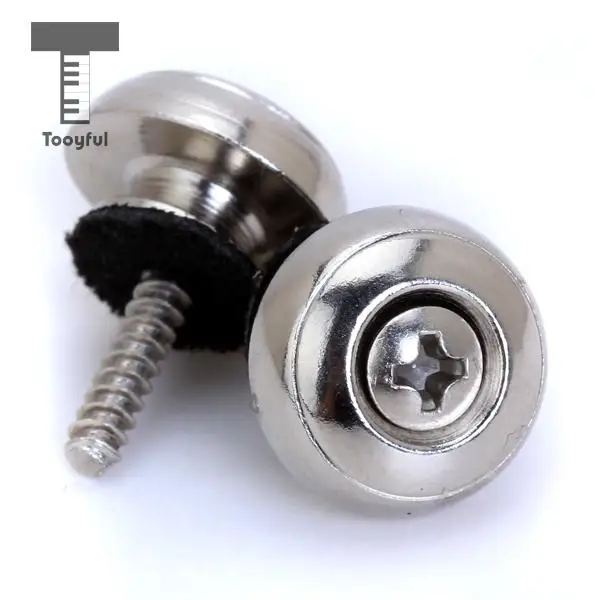 Tooyful 2pcs Chrome Steel Strap Locks Straplocks with Mushroom head for Banjo Mandolin Guitar Quality Accessories 