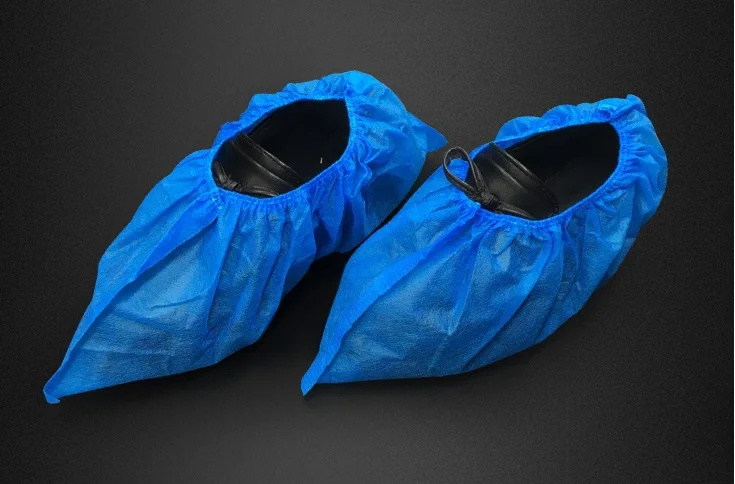 Анти-скользкой водонепроницаемый Чехол для обуви крытый обувь мешочек Без Wonven Ткани Одноразовый Обувь чехлы для завод номер 100 ШТ - Цвет: thick sky blue 100
