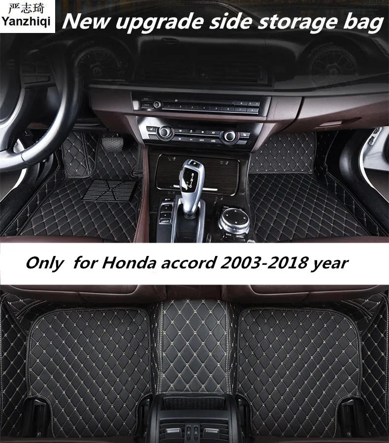 

Upgrade leather car floor mats for Honda accord 2003 2004-2015 2016 2017 2018 Custom foot Pads automobile carpet car covers