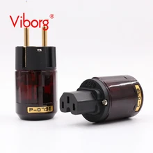 Бесплатная доставка пара P-079E/C-079 24 К Позолоченные SCHUKO Power Plug ЕС версия power plug