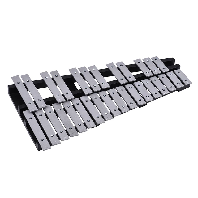 Foldable 30 Note Glockenspiel Xylophone Wooden Frame Aluminum Bars