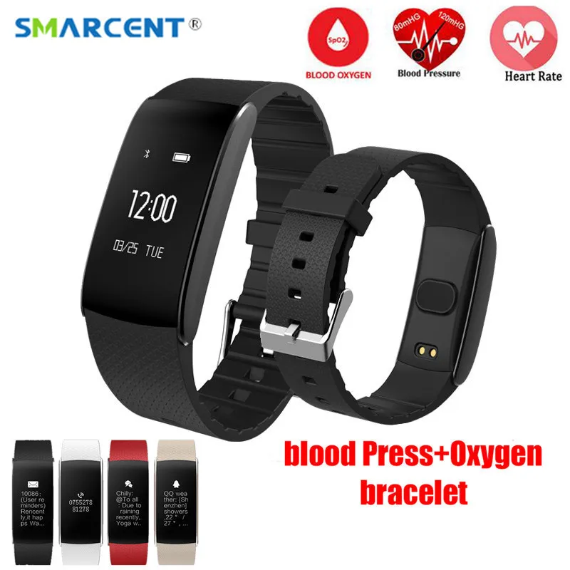 A86 Смарт Браслет крови Давление сердечного ритма Фитнес трекер Smartband часы Пульс