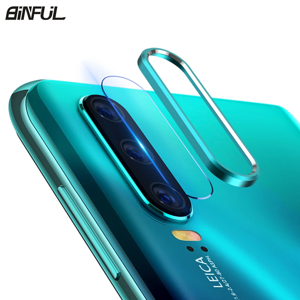 

For Huawei P30/Pro Camera Lens Protector Soft Tempered Glass Back Lens Rear Film Protection Metal Ring Mobile Phone Accessories