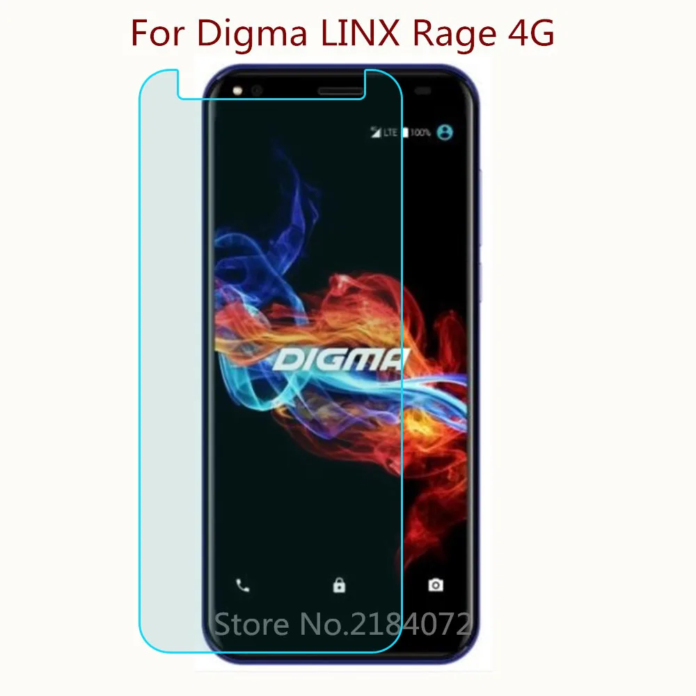 Защитное стекло 9H 2.5D для телефона Digma LINX Rage 4G закаленное смартфона Передняя
