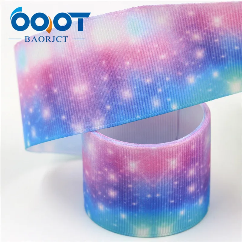 OOOT BAORJCT I-19529-1332, 38 мм, 10 ярдов Красочные звездное небо корсажные ленты, DIY головной убор Свадебные украшения материалы - Цвет: I-19529-1333