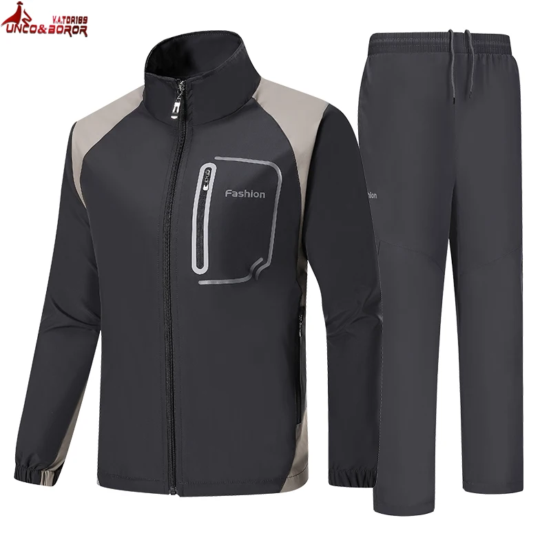 

Brand Men's Set Spring Autumn Men Sportswear 2 Piece Set Sporting Suit Jacket+Pant Sweatsuit Male Clothing Tracksuit Size L-5XL