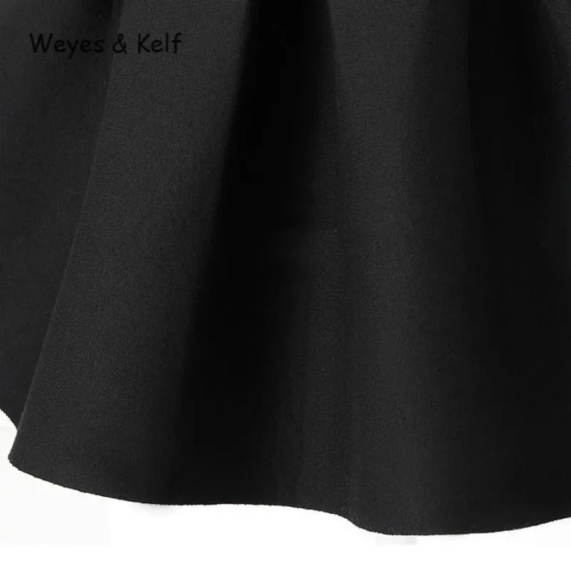 Weyes& Kelf, повседневная Весенняя хлопковая Мини-Юбка Для Женщин,, тонкая черная юбка-пачка с эластичной талией, красная юбка, зимние черные юбки