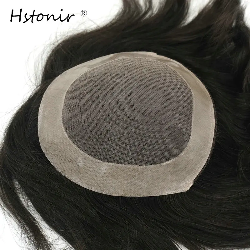 

Hstonir Mono Top Hair Piece With NPU Most Durable Toupee Indian Remy Hair Comfortable Men Hair Wig H008