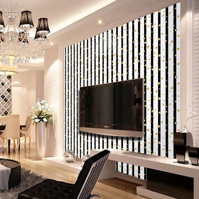 Fashion Luxury Golden Circle Vertical Stripes Wallpaper Living Room Fashion Luxury Golden Circle Vertical Stripes Wallpaper Living Room Background Wall Decor Art Paper Sa