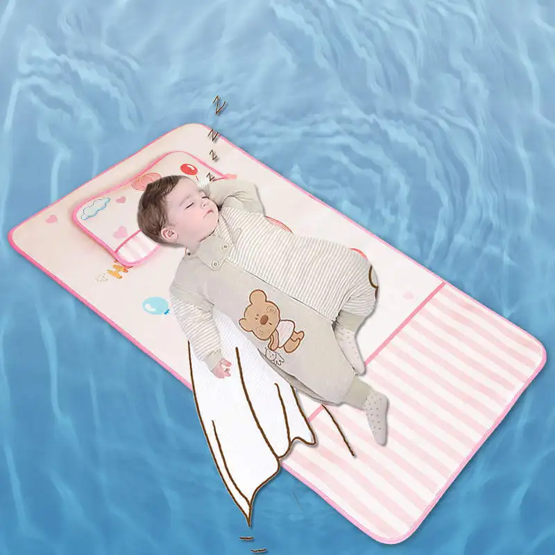 Летняя Детская кроватка дышащий ледяной шелк коврик детский сад nap специальный принт мультфильм анимальный узор