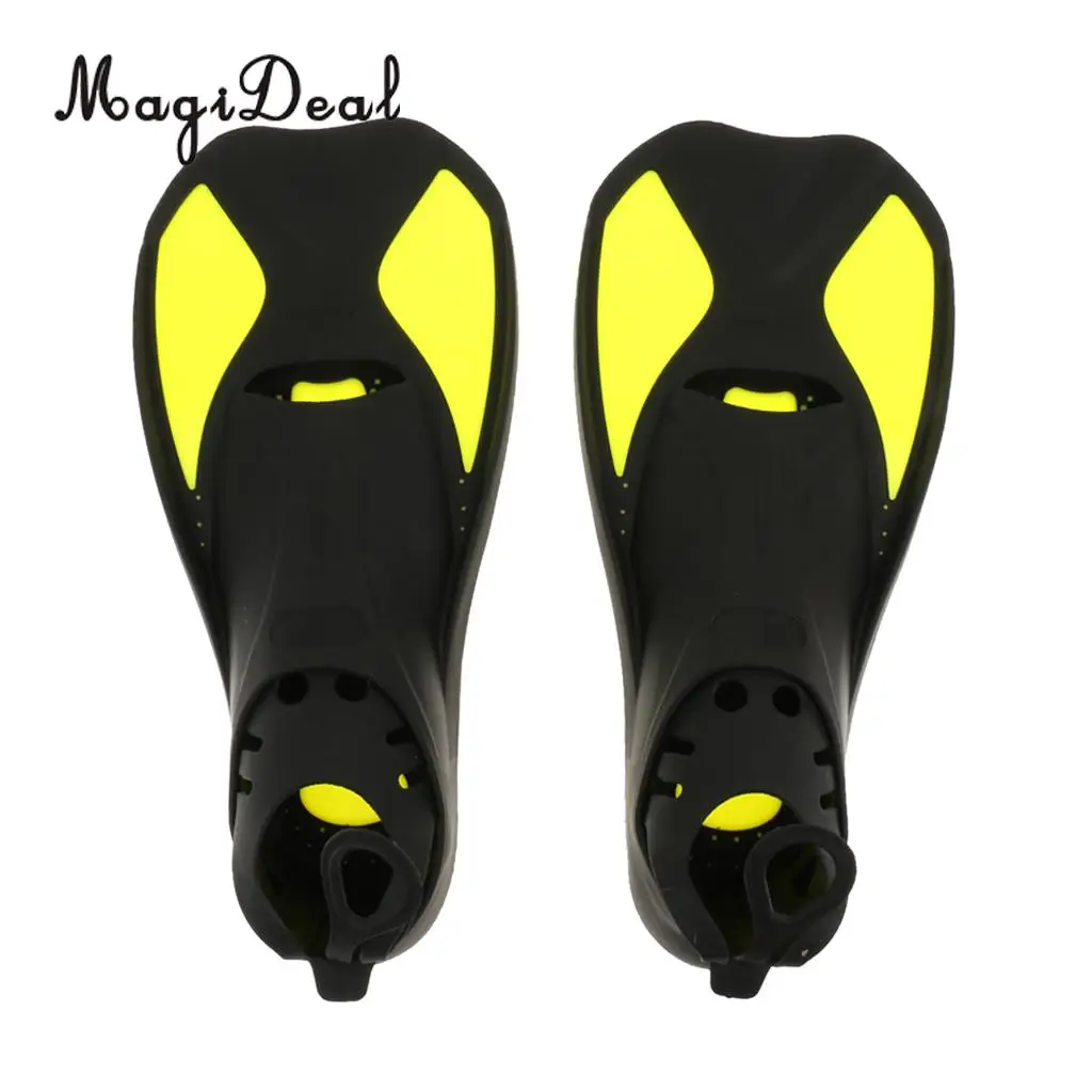 MagiDeal Universal Full Foot Short Fins Scuba Diving Swim Training Flippers Kid Adult Swimming Fins Snorkeling Water Fin 6 Sizes