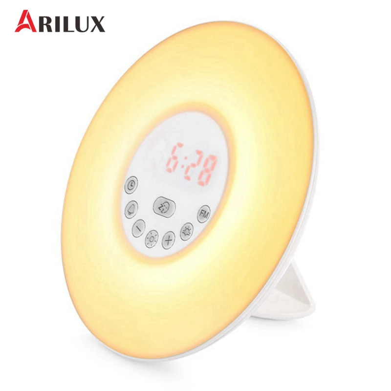 

ARILUX LED Night Light Wake Up Light With Touch Sensor Sunrise Alarm Clock & FM Radio Colorful Atmosphere Multifunction Lamp