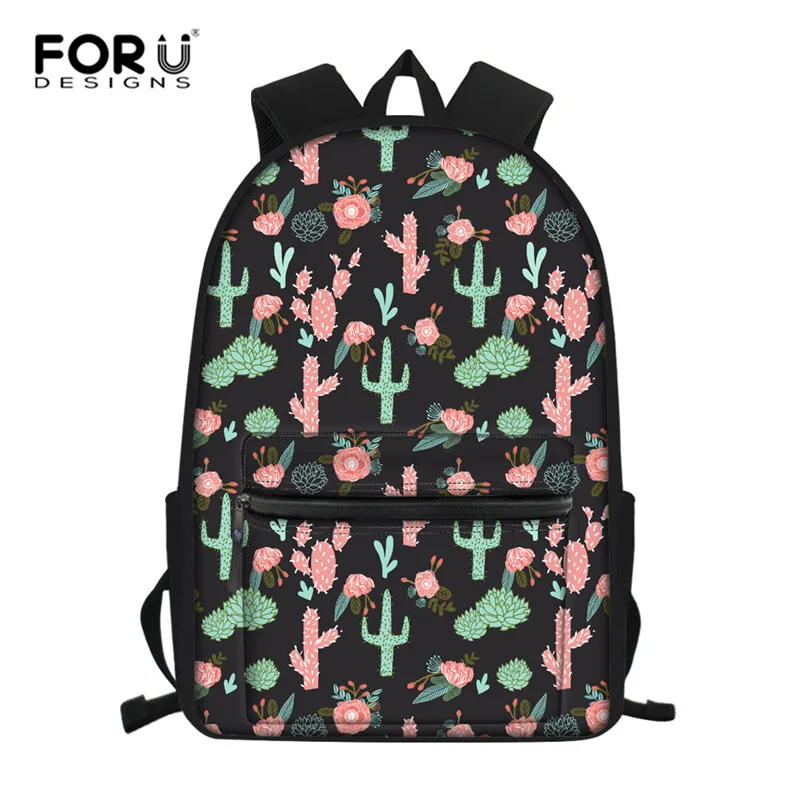 

FORUDESIGNS Cactus Women Backpack School Bags for Girls Teenager College Student Back Pack Woman Large Capacity School Bagpack