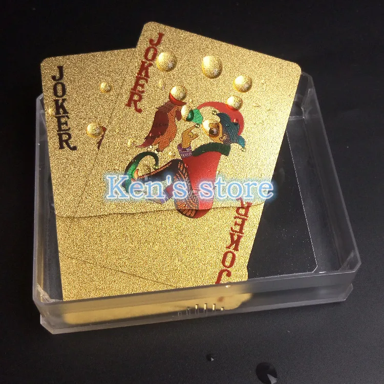Free Shipping Golden Playing Cards Deck Gold Foil Poker Magic Card Durable Waterproof Cards Close-up Street Magic Tricks Kid Toy Free Shipping Golden Playing Cards Deck Gold Foil Poker Magic Card Durable Waterproof Cards Close-up Street Magic Tricks Kid Toy