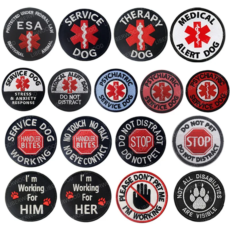 

Psychiatric Service Dog DISTRACT Patch THERAPY DOG PET MED Medic Working Dog In Training Badge k9 K-9 Vest Harnesses Patch