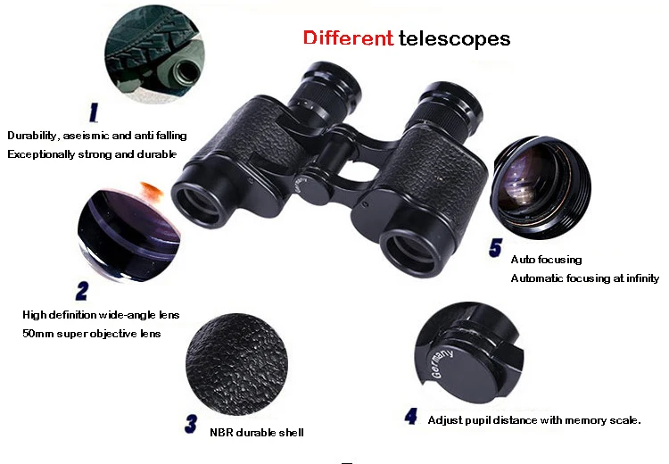 ZIYOUHU 6X24 Original Germany Military Binoculars Full-metal Telescope Hd High Quality Nitrogen waterproof with Leather Bag