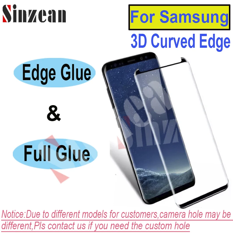 

25pcs For Samsung S10 Plus/S9 Plus/S8 Note 8/Note 9/S7 Edge/S6 Edge 3D Curved edge Full Glue tempered Glass Screen Protector