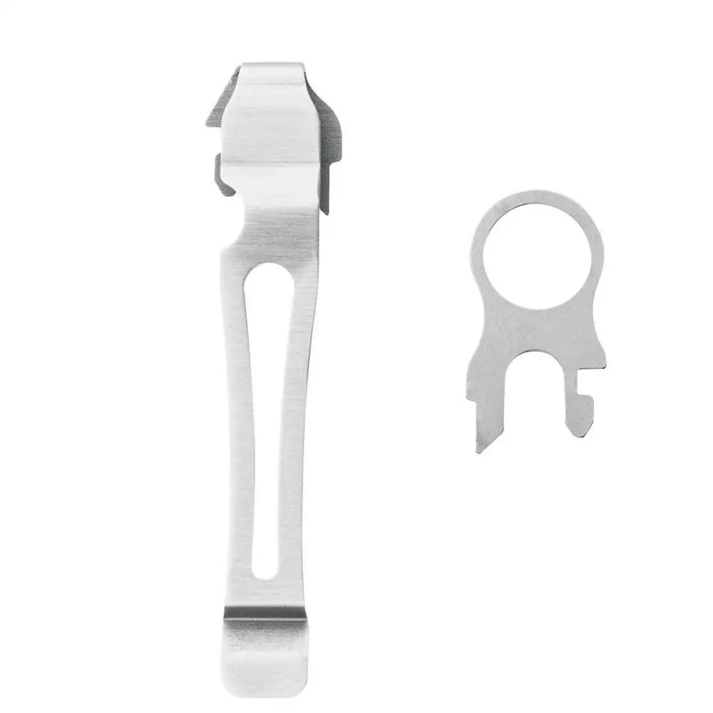 Leatherman Quick-Release Pocket Clip and Lanyard Ring Silver/Black - Color: Silver