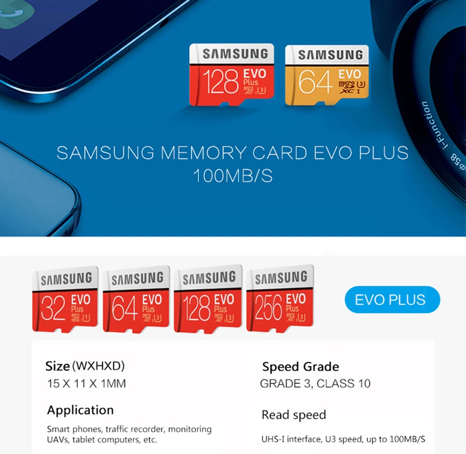 SAMSUNG Новое поступление EVO+ слот для карт памяти 64 ГБ EVO Plus Micro SD 128g/32g/256g U3 U1 C10 UHS-I TF карты с подарочной адаптер