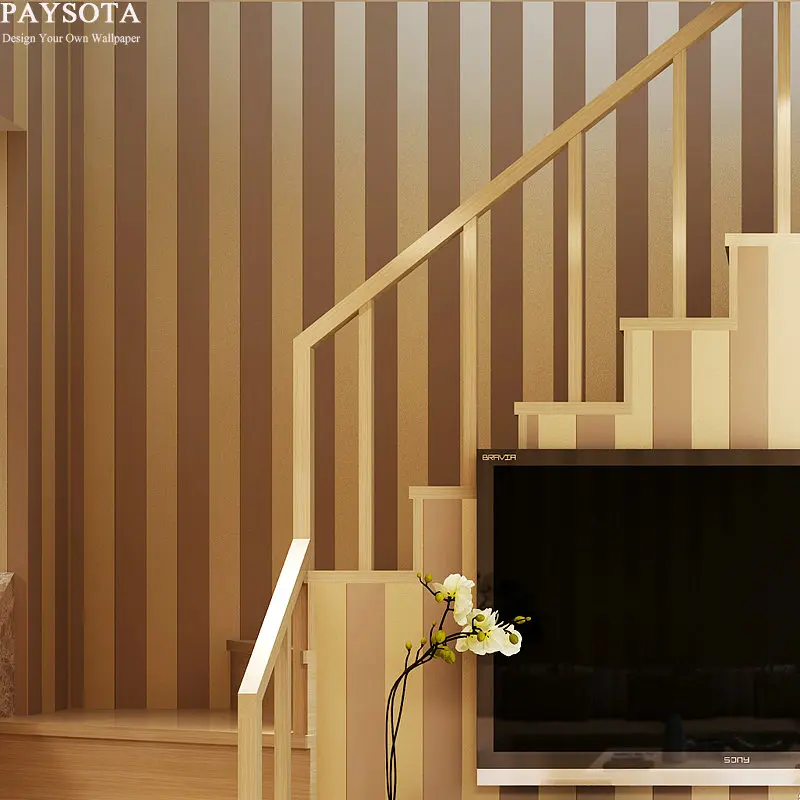 

Papel Pintado Photo Wallpaper Wall Paper Paysota 3d Children Room Stripes Wallpaper Girls Bedroom Vertical Non-woven Coffee