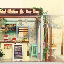 Собрать сделай сам игрушка кукла дом деревянный кукольные домики миниатюрный кукольный домик игрушки с мебель светодиодный свет, подарок на день рождения, Z006