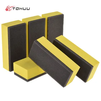 

6pcs/lot car polishing wax sponge special plating crystal sponge coating sponge brush plated cloth surface Random Color Delivery