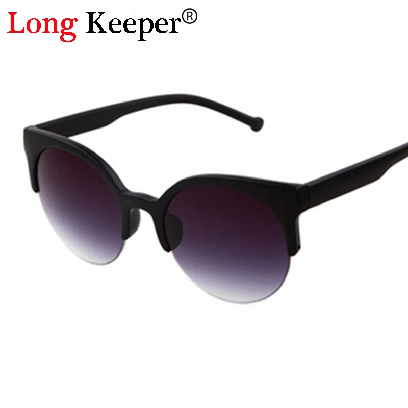 Длинные очки, новые модные круглые солнцезащитные очки, полуоправа, очки для женщин, фирменный дизайн, градиентные очки, кошачий глаз, Gafas de sol