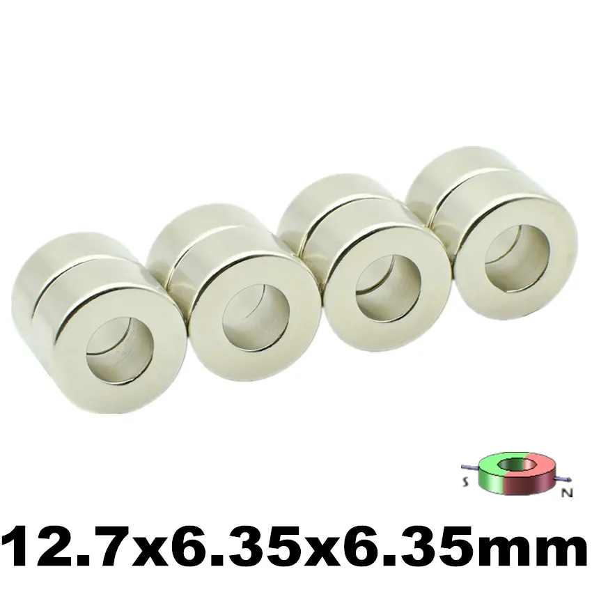 

Diametrically Neodymium Magnets 12.7x6.35x6.35 Strong NdFeB Magnet N42 Powerful Round Magnetic Ring Magnets 1/2"*1/4"*1/4" 2-8ps