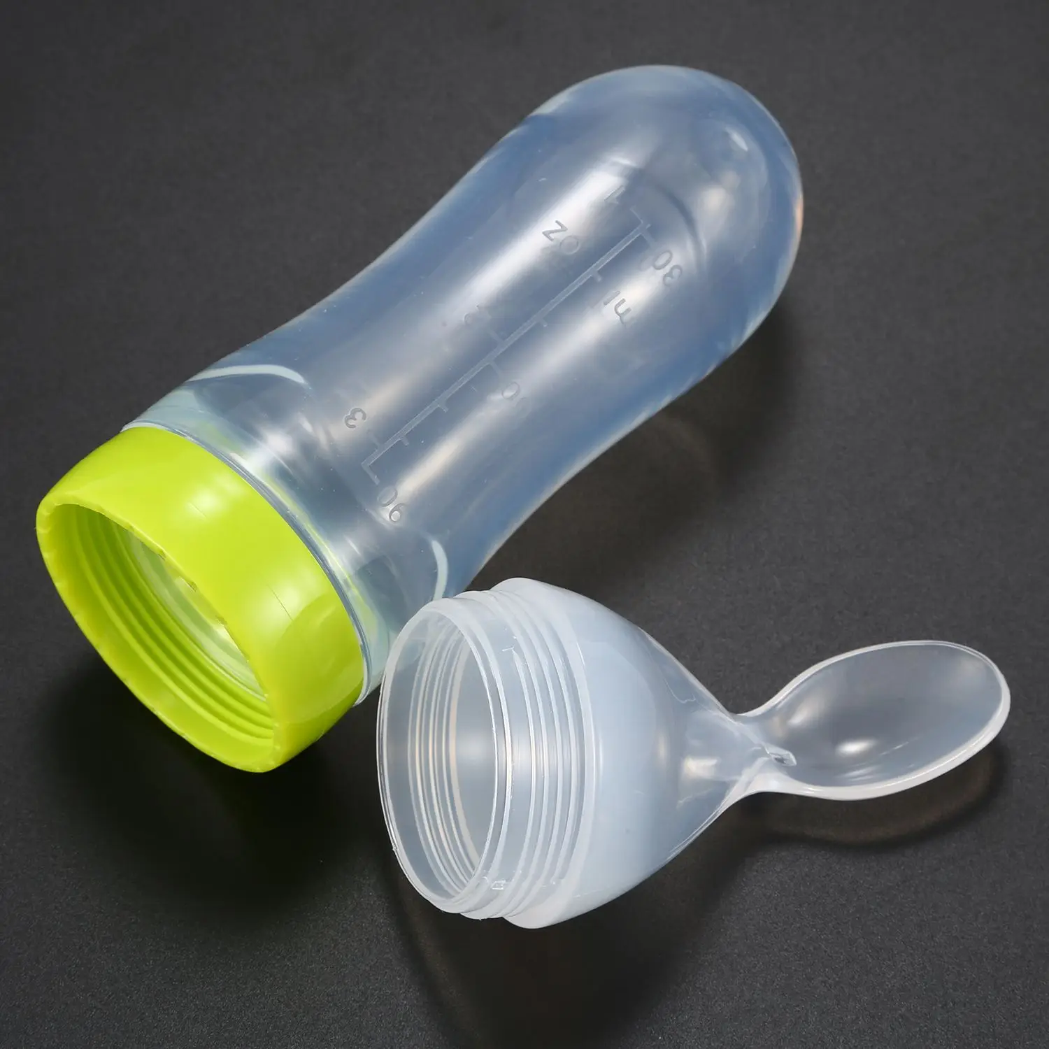 Baby Squeezing Feeding Bottle Silicone Training Rice Spoon Infant