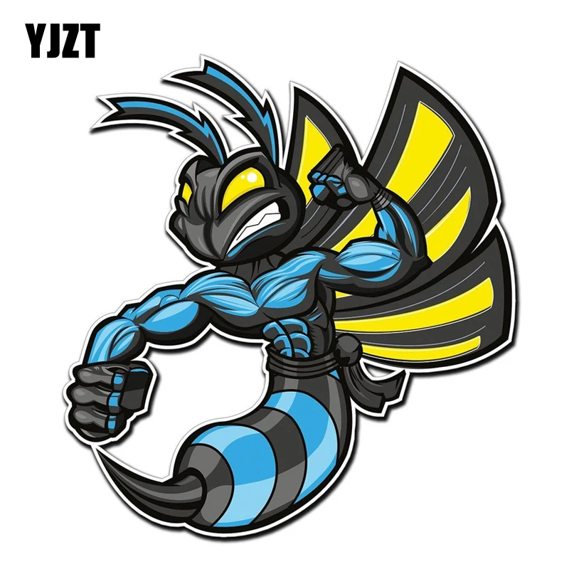 

YJZT 13.8CM14.7CM Lovely Cartoon Hornets Colored PVC Car Sticker Bumper Window Graphic Decoration C1-5160