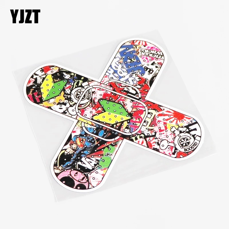 

YJZT 11.7CM*11.7CM Interesting Bomb Bandaid JDM Decal PVC Car Sticker Accessories 13-0286