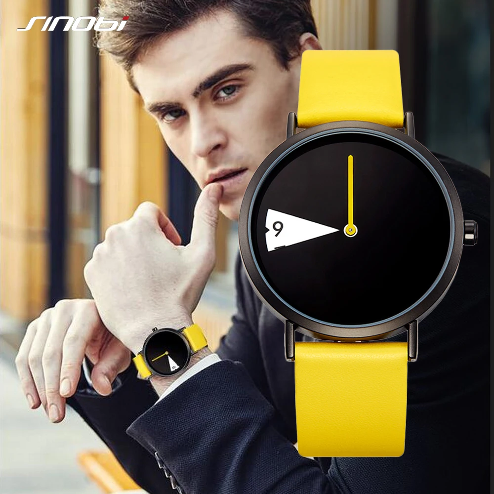 

SINOBI Quartz Wristwatches Man Watch Fashion Luxury Creative Top Brand Watches Leather Clock relogio masculino Dropshipping SK19