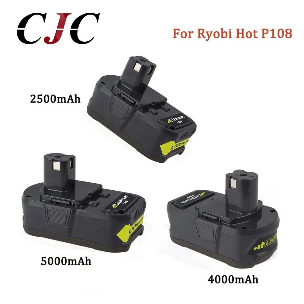 18V 2500mAh 4000mAh 5000mAh Li Ion For Ryobi Hot P108 RB18L40 Rechargeable Battery Pack Power Tool