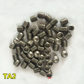 

4Pcs M4x(5/6/8/10/12mm Length) Ti GR2/TA2 Titanium Grub Screw Allen Concave end Head Screws Tight Machine Bolts High Quality