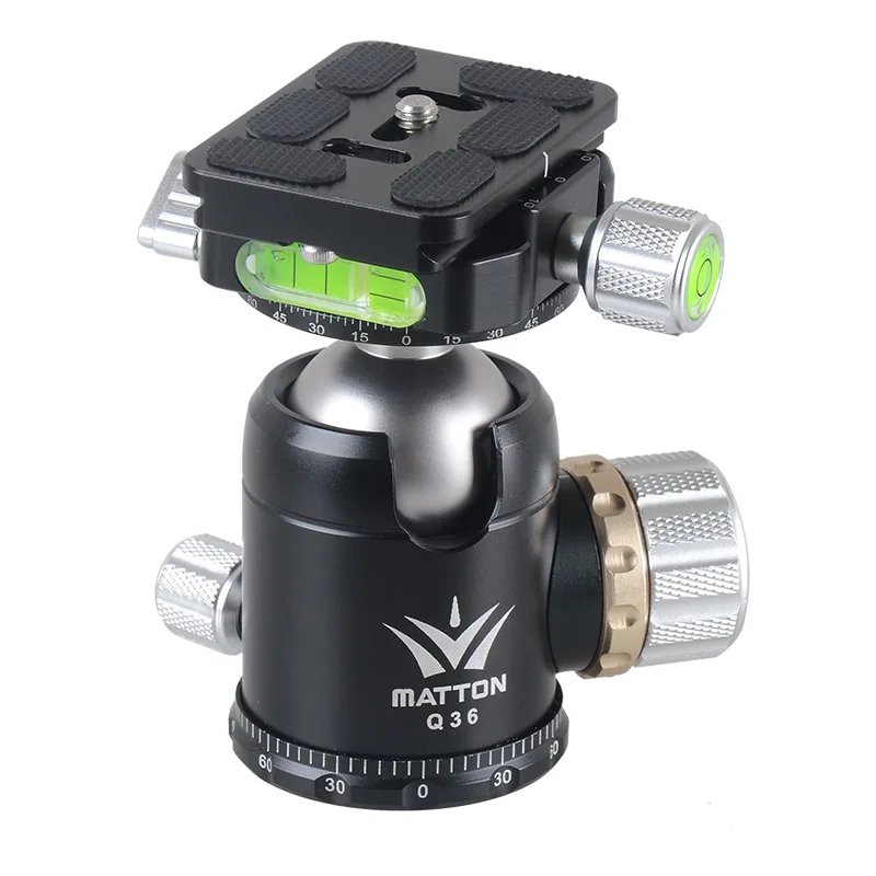 Matton Q36 Tripod Head And Quick Release Plate Interface 1/4 & 3/8 Inch