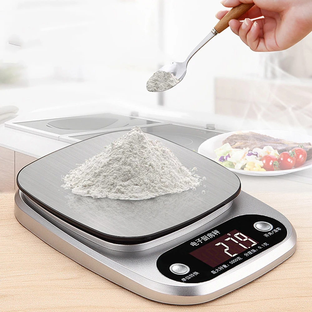 

Stainless Steel Precision Electronic Kitchen Scale Balance Cuisine Food Scale 0.1/1 Grams Household Kitchen Tool Measuring Scale