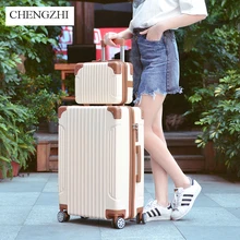 Chengzhi 20 "22" 24 "26" Polegada abs rolando conjuntos de bagagem spinner marca mala rodas feminino carry ons sacos de viagem