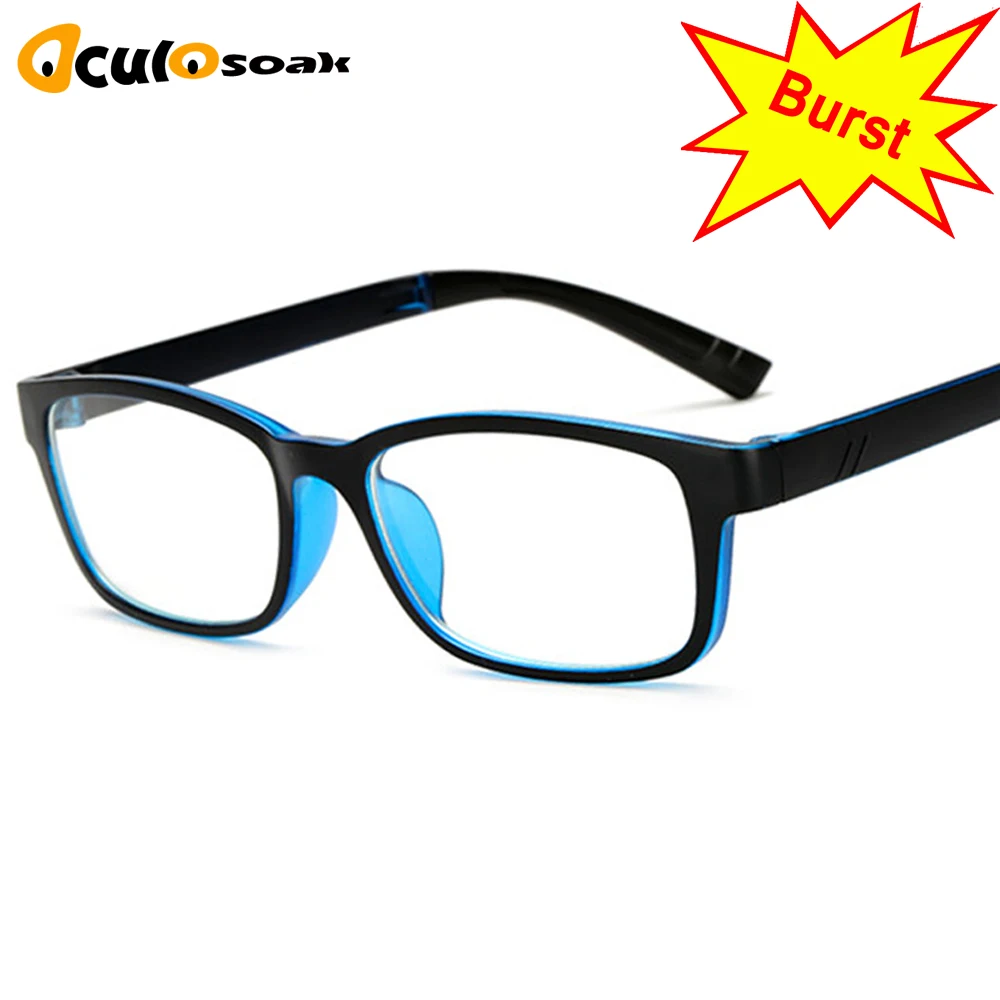 

Computer Glasses Men Women Square Anti Blue Light Radiation Coating Film Tinted 0 Degree Clear Lens for Work Home Gaming