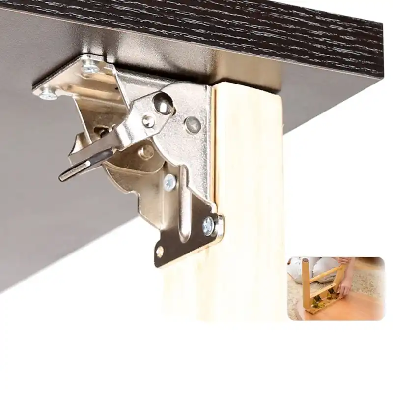 2pcs stainless steel 90 degree folding shelf hinge bracket hidden table