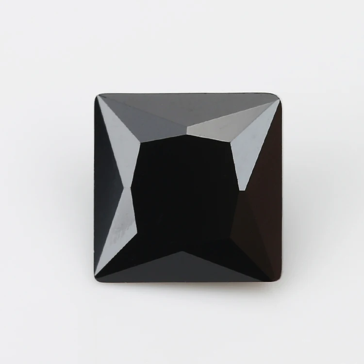 Размер 1.5x1.5~ 12x12 мм квадратной формы Принцесса Cut 5A черный камень циркония искусственные камни CZ камень для ювелирных изделий
