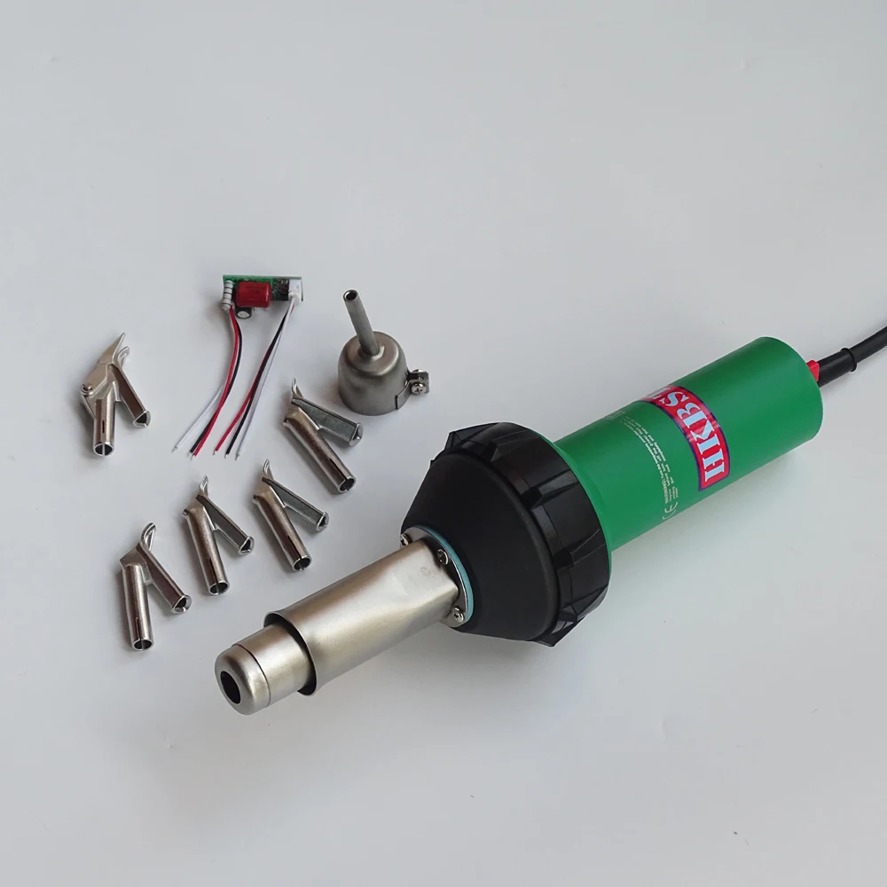 

HKBST hot air gun welder with 5mm round nozzle and 4mm,5mm,6*6*7mm,6*6*8mm speed nozzle,triangle and tacking in one nozzle