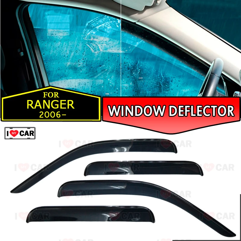 

Window deflector for Ford Ranger 2006- car window deflector wind guard vent sun rain visor cover car styling decor