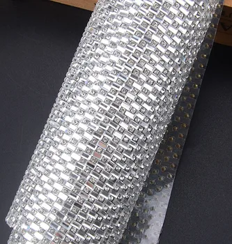 

crystal diamond Rhinestone Beaded Trim Iron On sheet Mesh Bridal Crystal Applique Roll For Garment Wedding Decoration