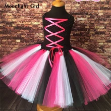 Платье-пачка в стиле рок-звезды пирата для девочек, карнавальный костюм пирата на Хеллоуин для детей, праздничные платья для девочек, PQ006