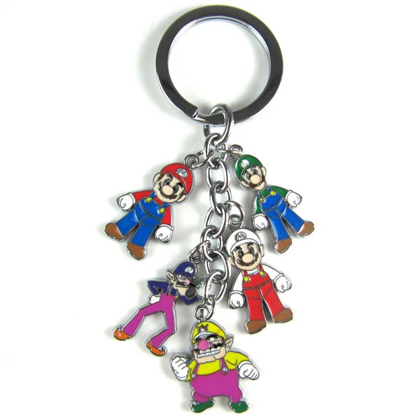 New Super Mario Bros metal figure model toy keychain pendant cartoon Mushroom Luigi Mario Yoshi Turtle keyring kids toys gift New Super Mario Bros metal figure model toy keychain pendant cartoon Mushroom Luigi Mario Yoshi Turtle keyring kids toys gift