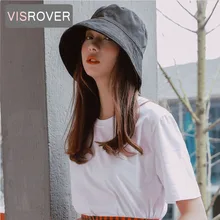 VISROVER 21 цвет пути сплошной цвет ведро шляпа складной промытый леди Защита от солнца тканевая Кепка Женская ткань бант широкий пляжный навес шляпа
