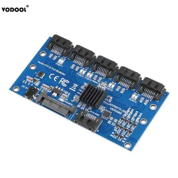 

VODOOL SATA Expansion Card 1 to 5 Port SATA3.0 Controller Card Motherboard 6Gbps SATA Port Riser Card Adapter for Computer