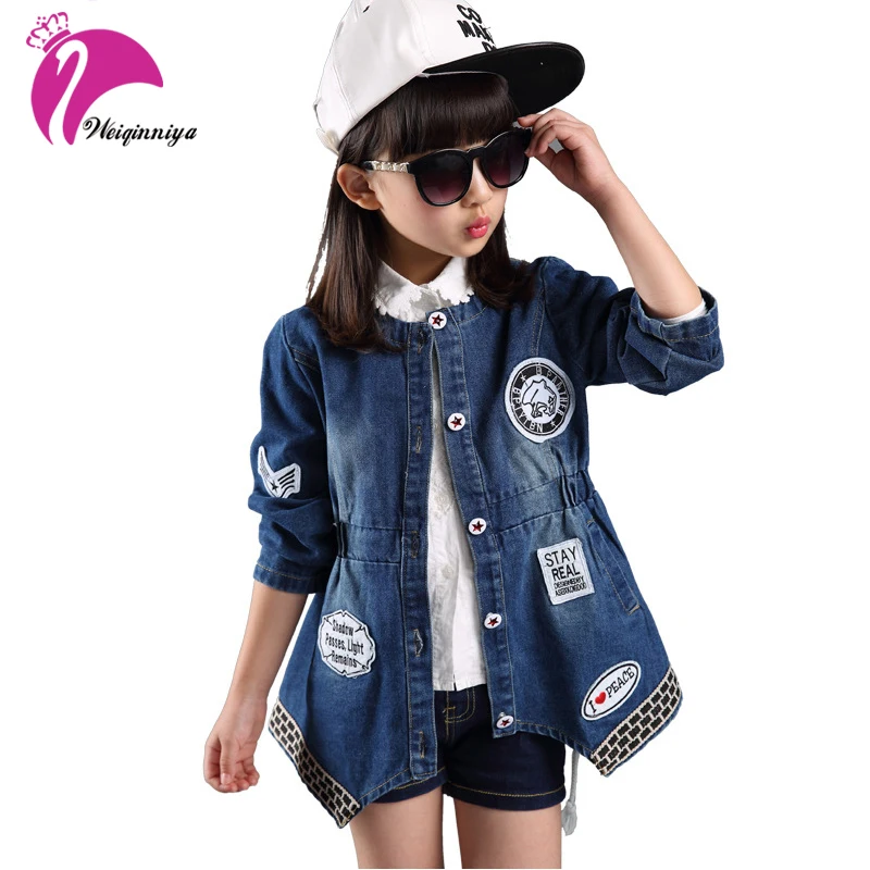 Girls Denim Jackets for Kids Jeans Coats Children Spring&Autumn Tops