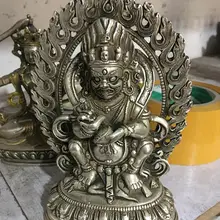 Xd 00561 15 см высотой из Непала, Тибета Тара Будда Гуаньинь статуя бронзовые покрытием серебряный S